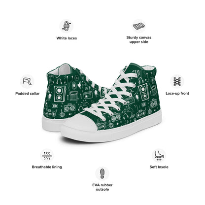 All The Music - Men’s high top canvas shoes Mens High Top Shoes Outside Australia