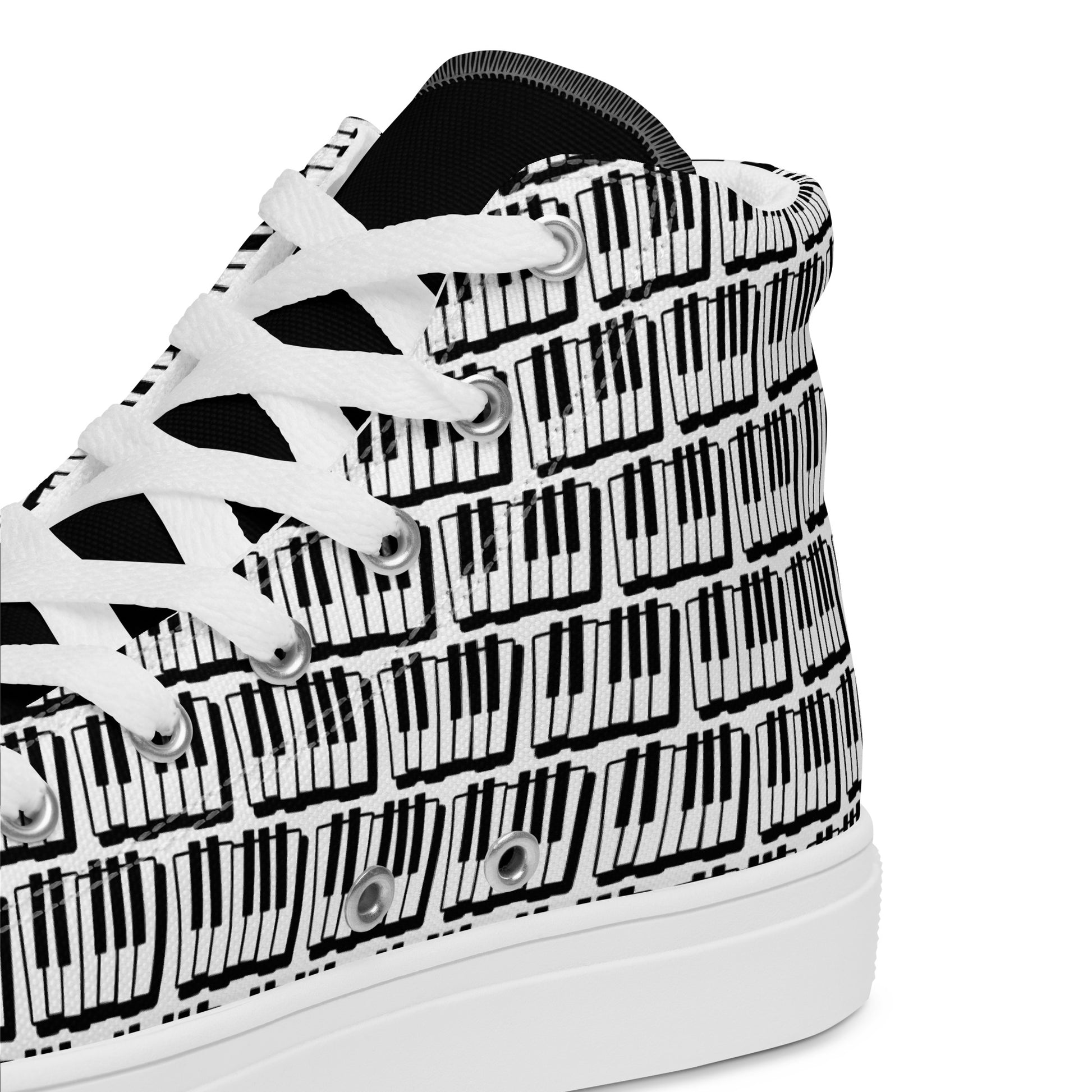 Piano Keyboard - Men’s high top canvas shoes Mens High Top Shoes Outside Australia Printed Offshore