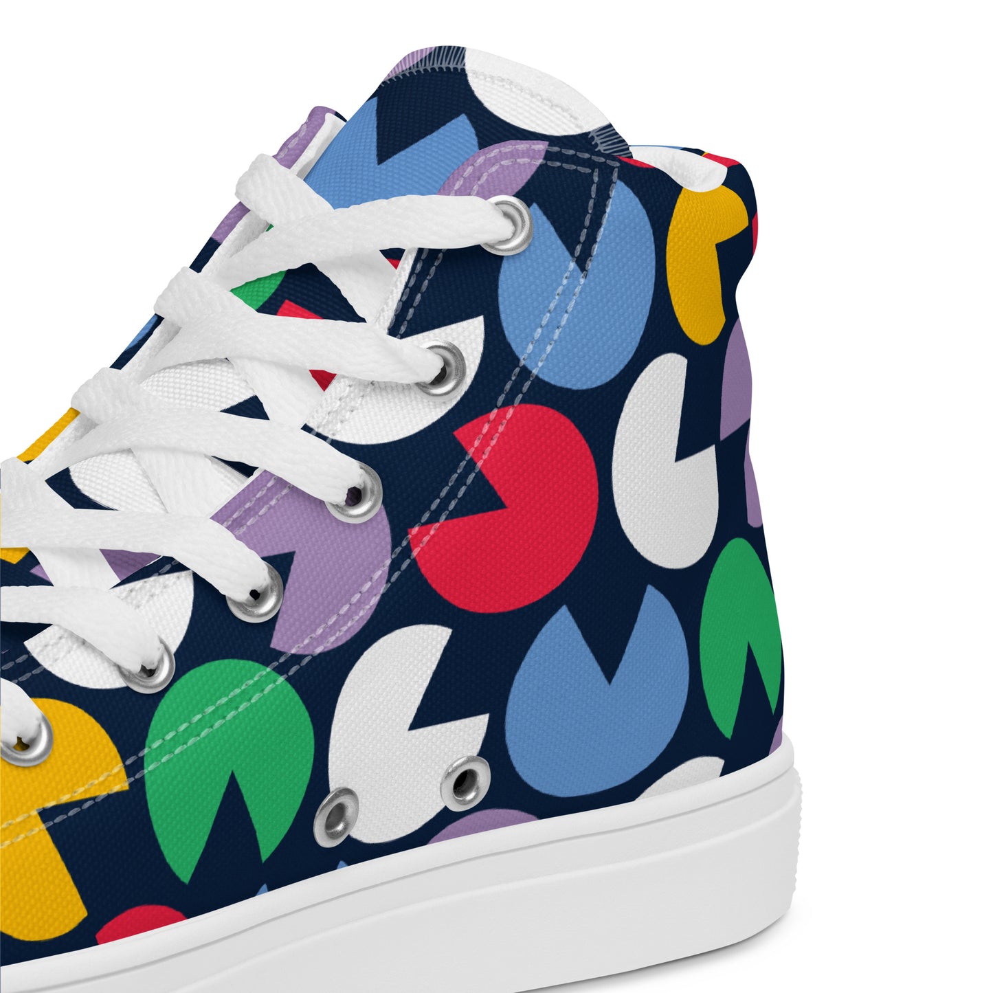 Hungry Circles - Men’s high top canvas shoes Mens High Top Shoes Outside Australia Printed Offshore