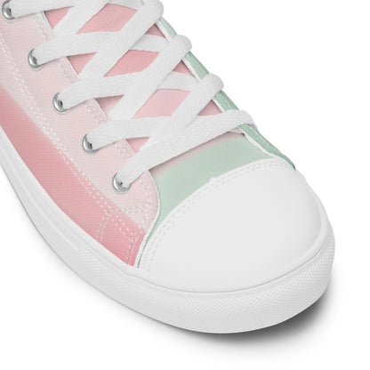 Pastel Stripes - Men’s high top canvas shoes Mens High Top Shoes Outside Australia