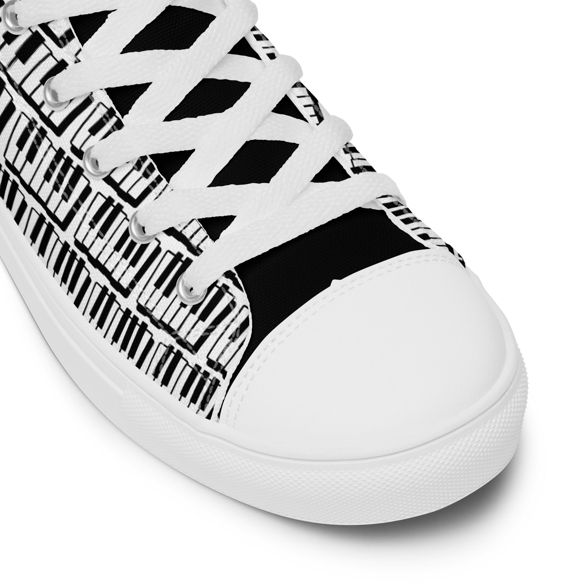 Piano Keyboard - Men’s high top canvas shoes Mens High Top Shoes Outside Australia Printed Offshore