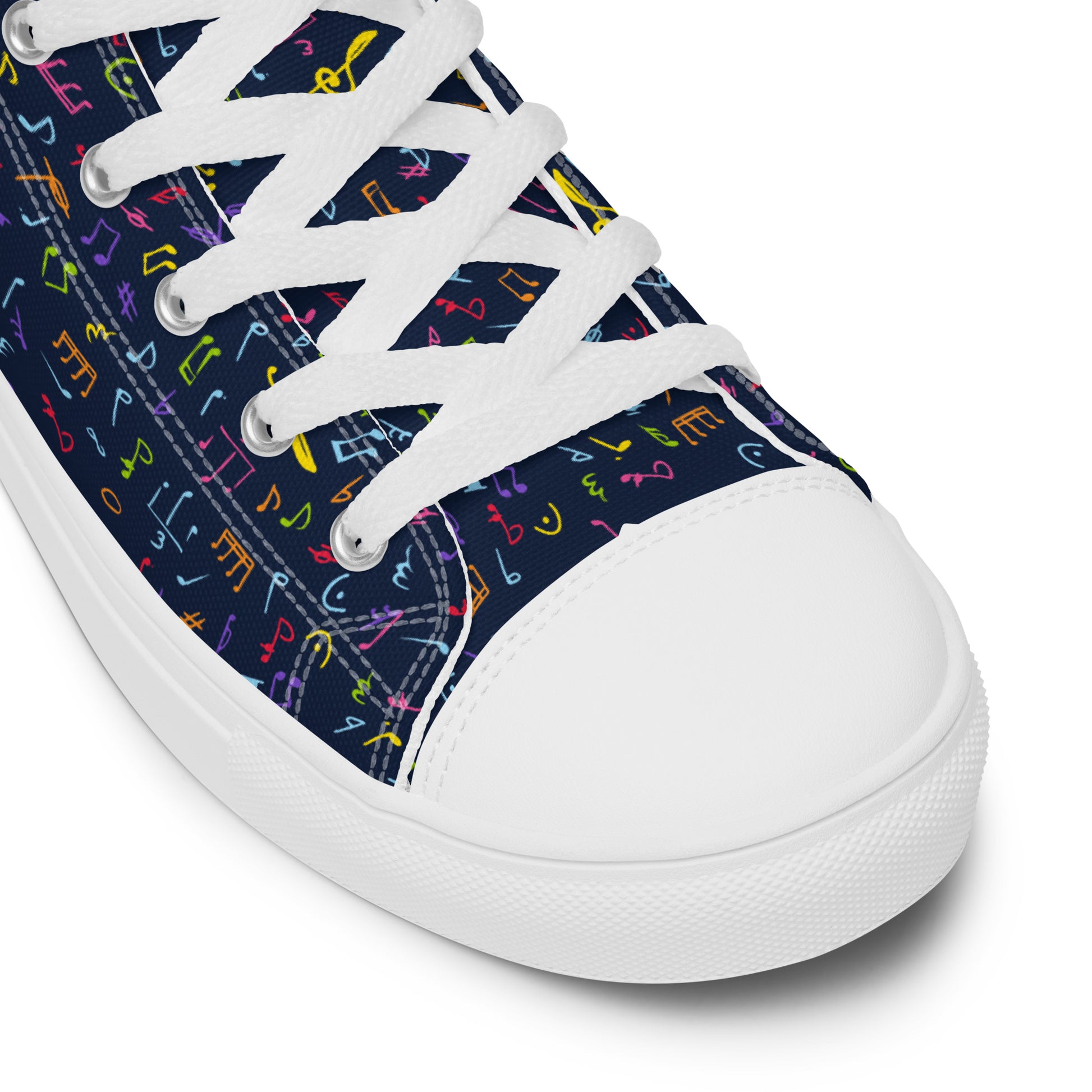 Music Notes - Men’s high top canvas shoes Mens High Top Shoes Outside Australia Printed Offshore