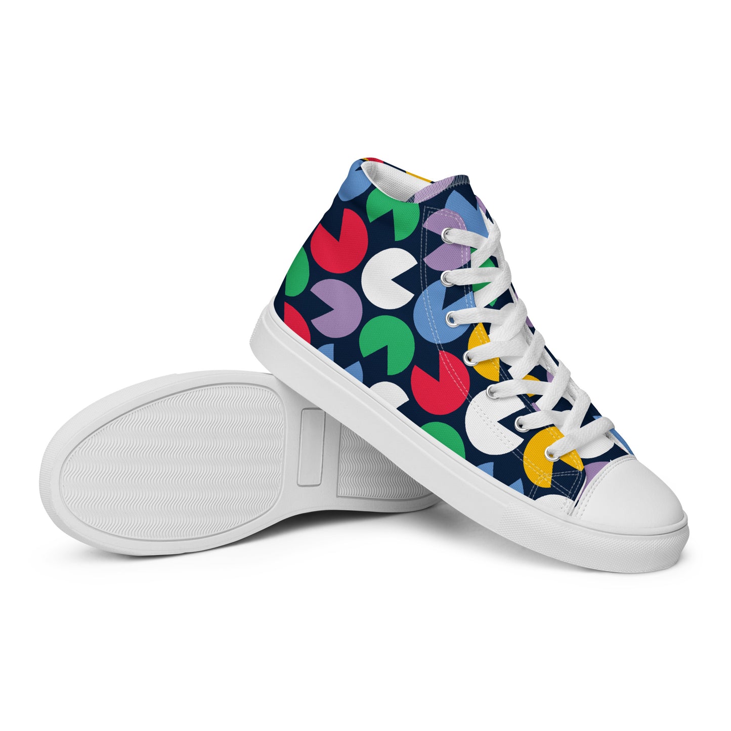 Hungry Circles - Men’s high top canvas shoes Mens High Top Shoes Outside Australia Printed Offshore