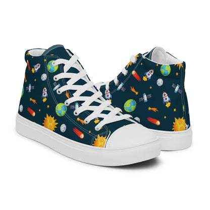 Busy Space - Men’s high top canvas shoes Mens High Top Shoes Outside Australia