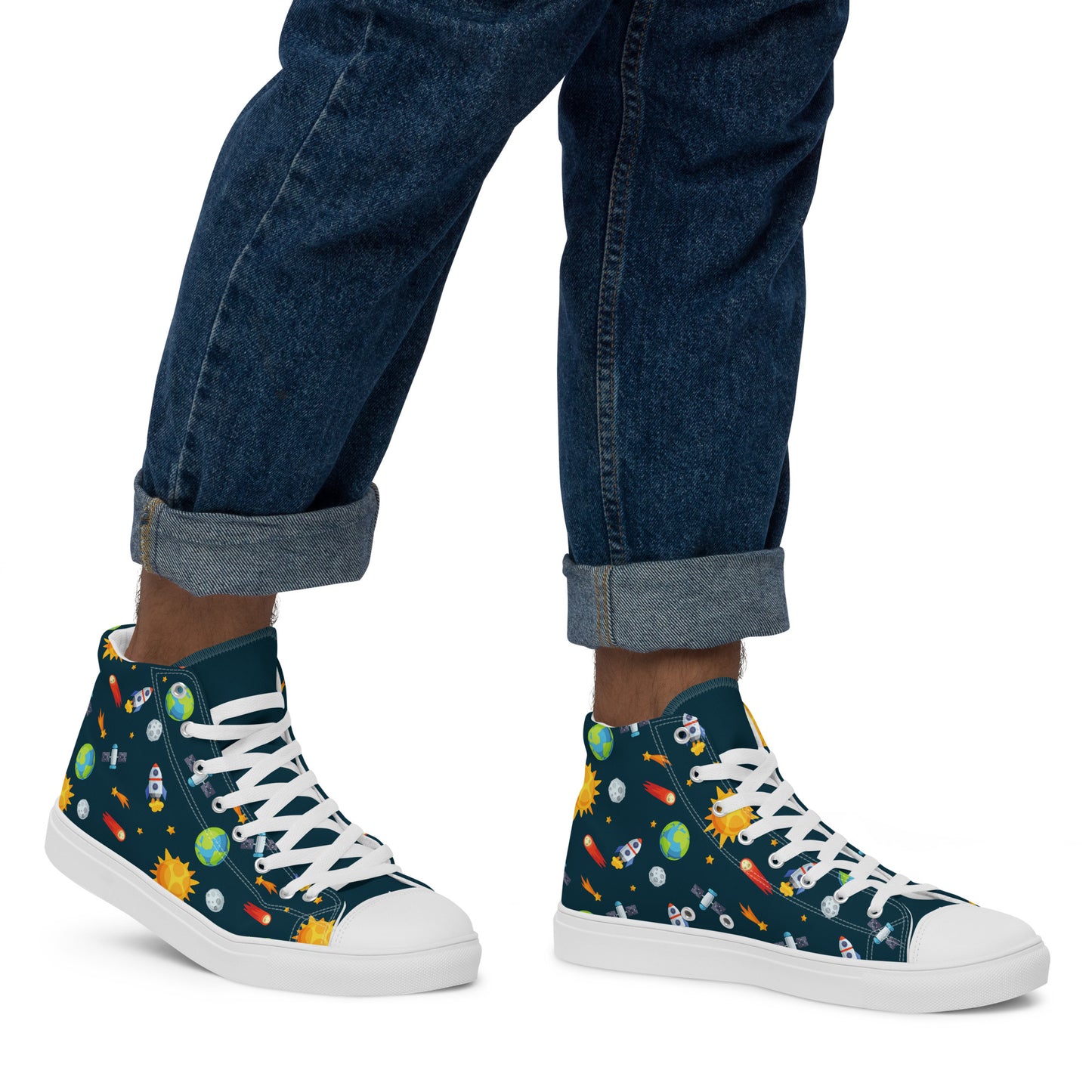 Busy Space - Men’s high top canvas shoes Mens High Top Shoes Outside Australia