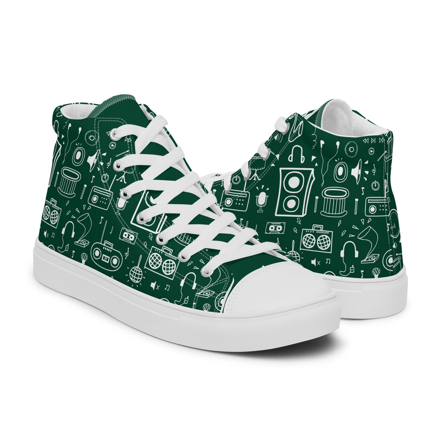 All The Music - Men’s high top canvas shoes Mens High Top Shoes Outside Australia Printed Offshore