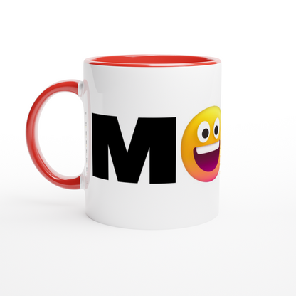 Mood Emoji - White 11oz Ceramic Mug with Colour Inside Colour 11oz Mug Funny