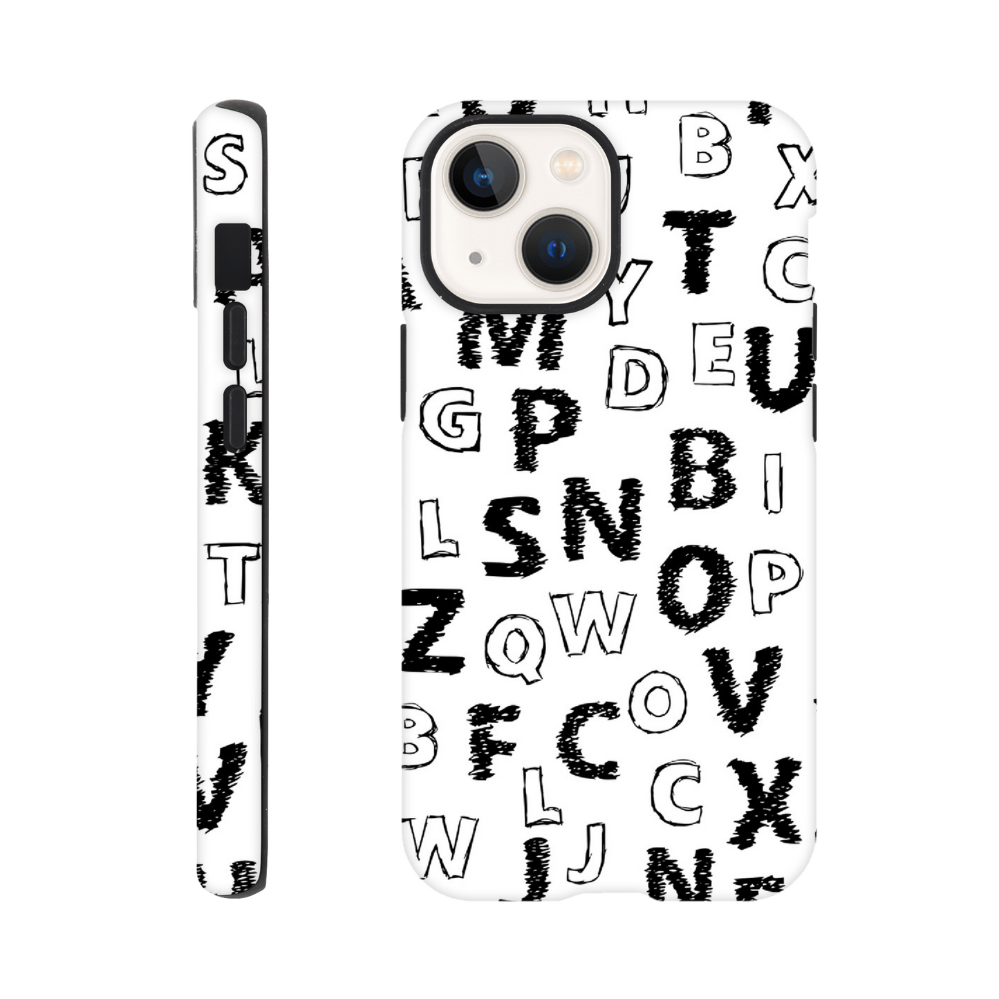 Alphabet - Phone Tough Case iPhone 13 Mini Phone Case Globally Fulfilled