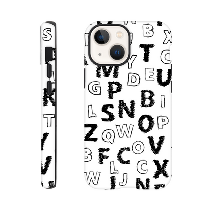 Alphabet - Phone Tough Case iPhone 13 Mini Phone Case Globally Fulfilled