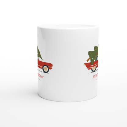 Christmas Car - White 11oz Ceramic Mug Christmas White Mug Globally Fulfilled