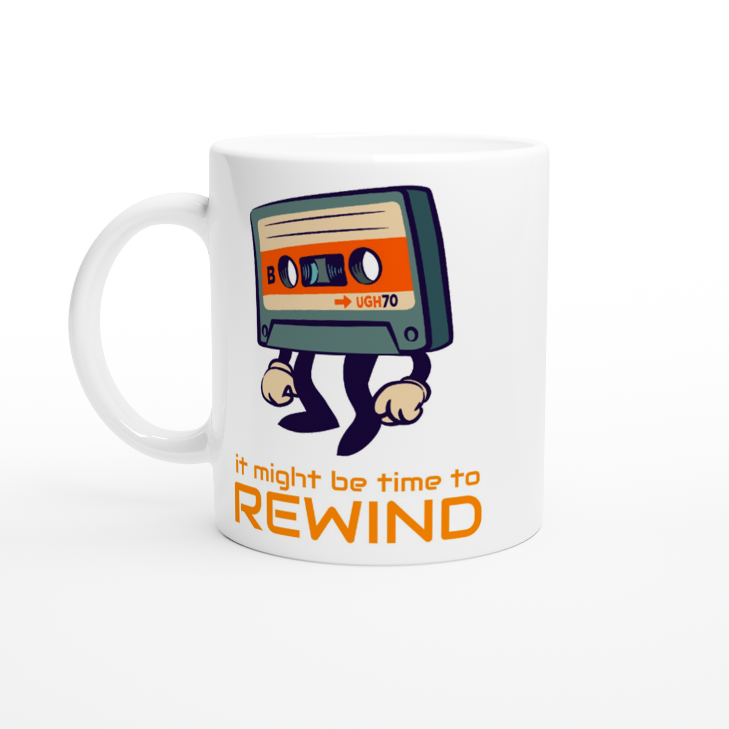 It Might Be Time To Rewind - White 11oz Ceramic Mug Default Title White 11oz Mug Music Retro
