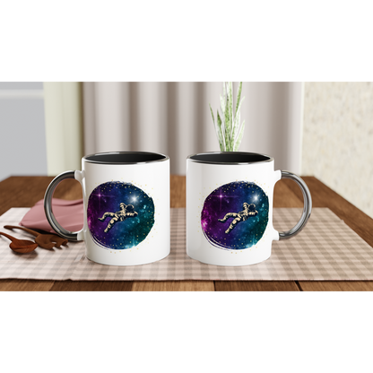 Spaceman - White 11oz Ceramic Mug with Colour Inside Colour 11oz Mug Space