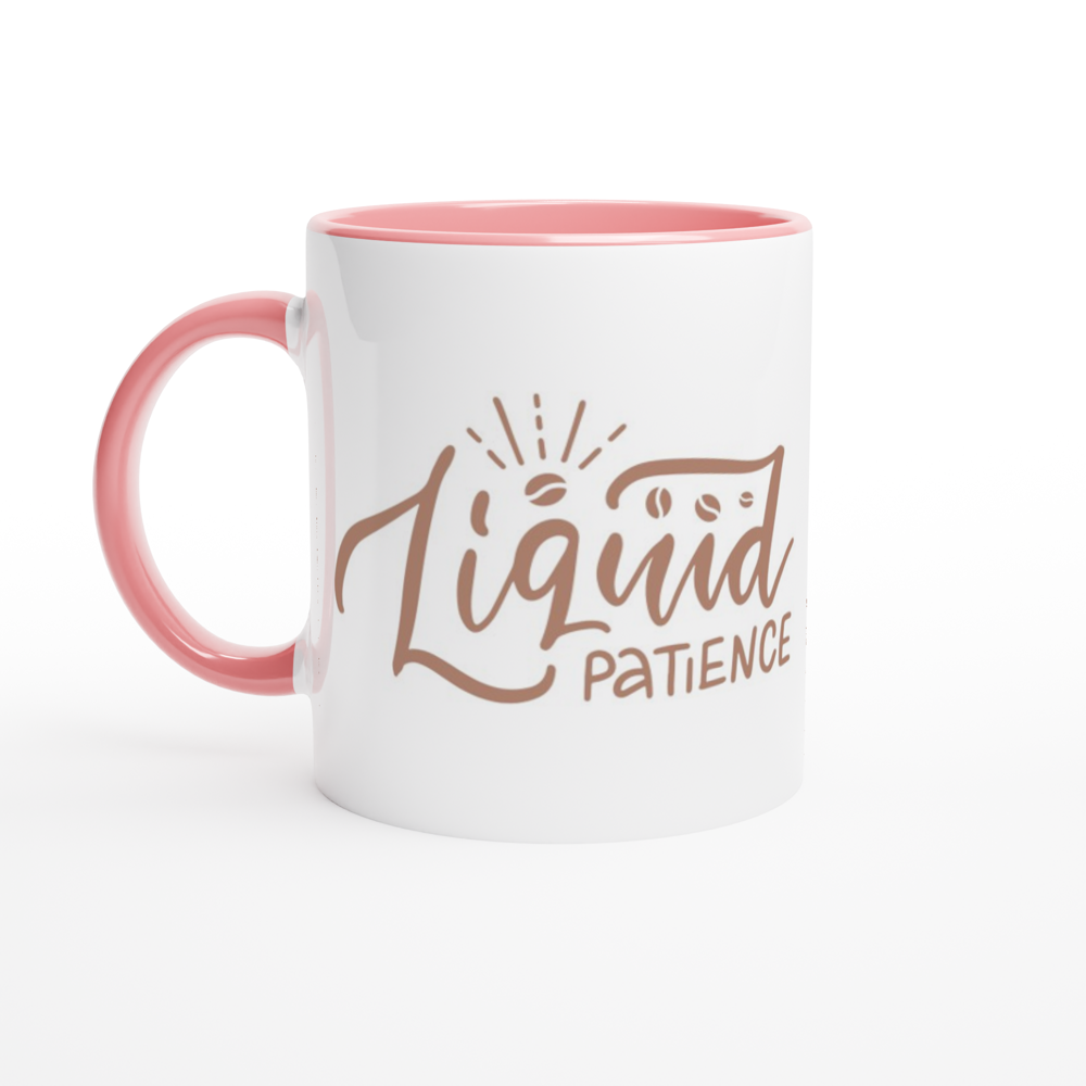 Liquid Patience - White 11oz Ceramic Mug with Colour Inside ceramic pink Colour 11oz Mug Coffee