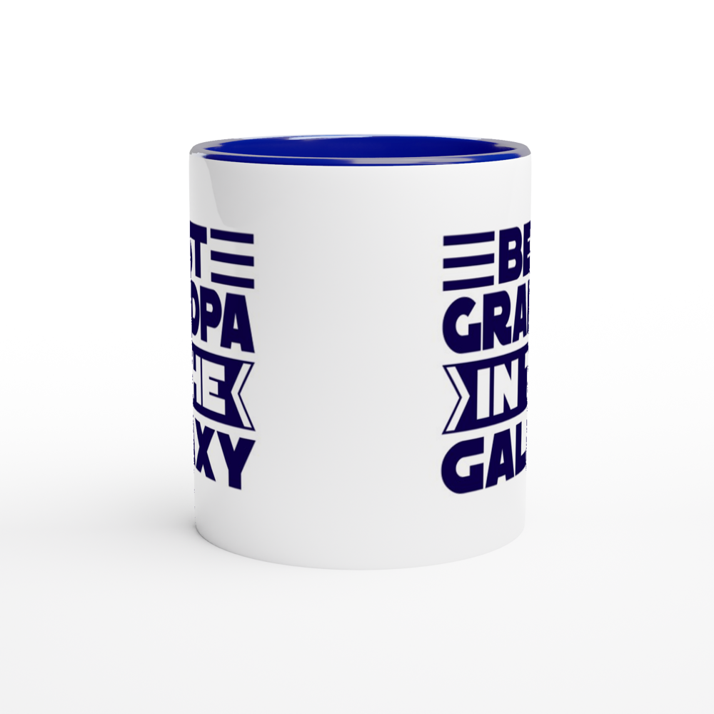 Best Grandpa In The Galaxy - White 11oz Ceramic Mug with Colour Inside Colour 11oz Mug Dad
