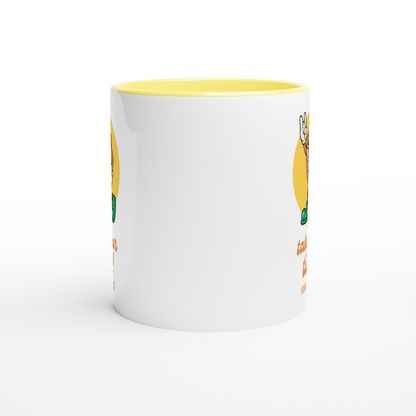 Take Your Time, Have A Coffee - White 11oz Ceramic Mug with Colour Inside Colour 11oz Mug Coffee Globally Fulfilled