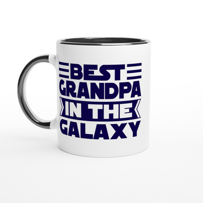 Best Grandpa In The Galaxy - White 11oz Ceramic Mug with Colour Inside ceramic black Colour 11oz Mug Dad