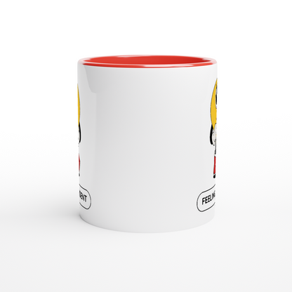 Feeling Confident - White 11oz Ceramic Mug with Colour Inside Colour 11oz Mug Globally Fulfilled