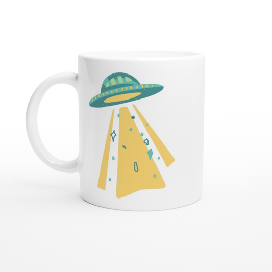 Alien UFO - White 11oz Ceramic Mug White 11oz Mug