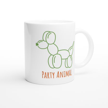 Party Animal - White 11oz Ceramic Mug White 11oz Mug