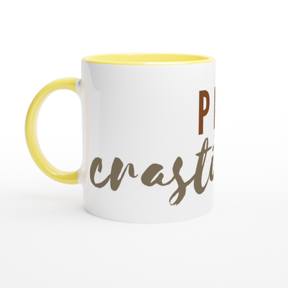 Procrastinator - White 11oz Ceramic Mug with Colour Inside ceramic yellow Colour 11oz Mug Funny