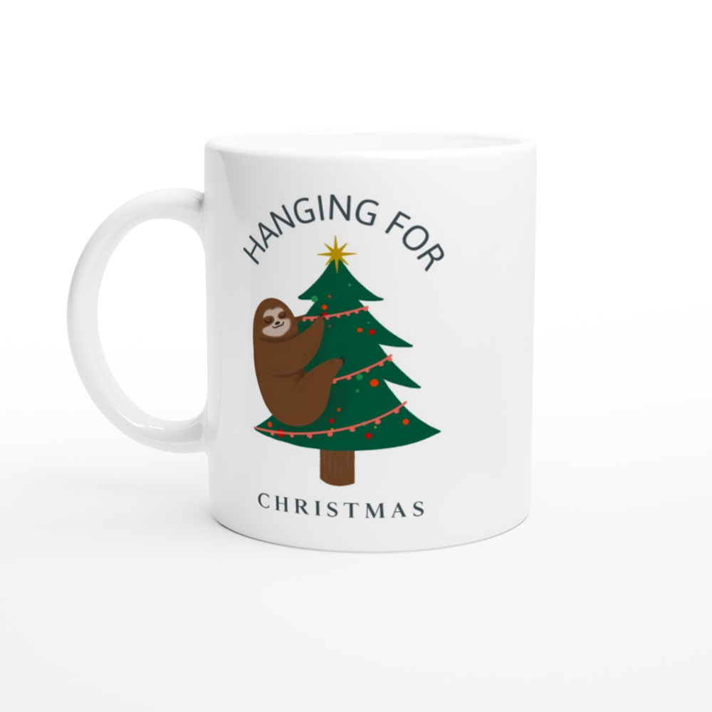 Hanging For Christmas - White 11oz Ceramic Mug Christmas White Mug Globally Fulfilled