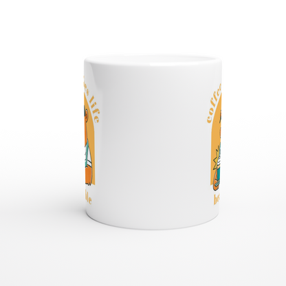 Coffee Makes Life Bearable - White 11oz Ceramic Mug White 11oz Mug Globally Fulfilled