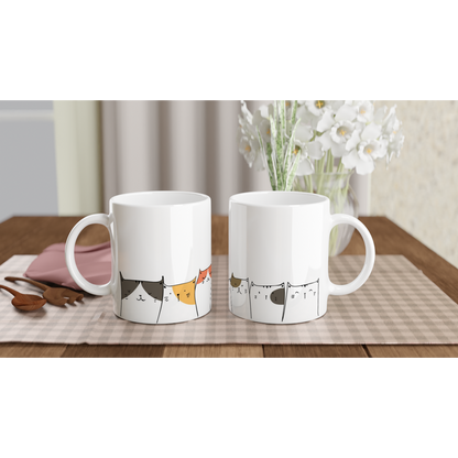 Cat Line - White 11oz Ceramic Mug White 11oz Mug