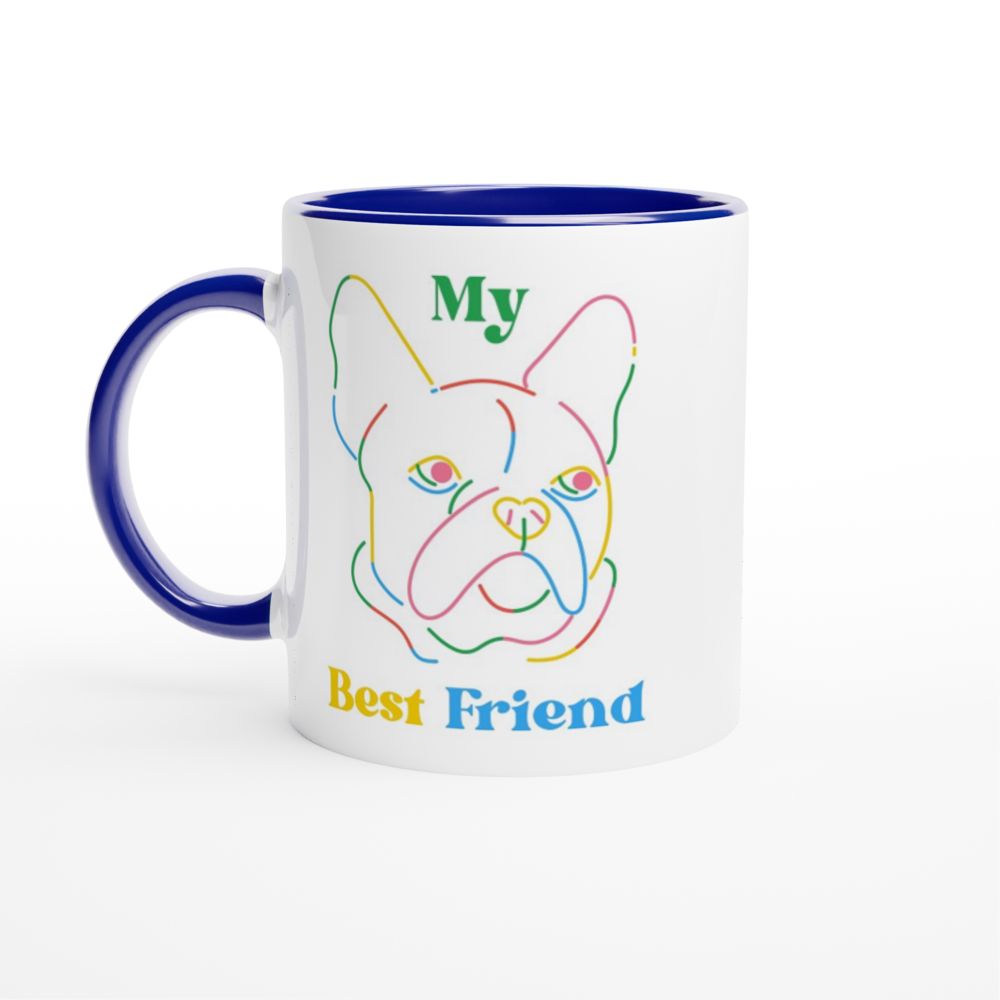 My Best Friend, Dog - White 11oz Ceramic Mug with Color Inside ceramic blue Colour 11oz Mug animal