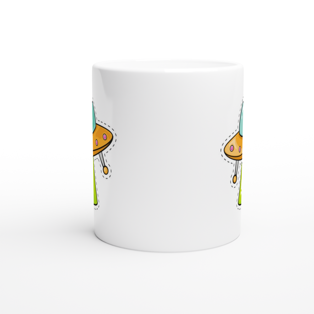 UFO - White 11oz Ceramic Mug White 11oz Mug Globally Fulfilled