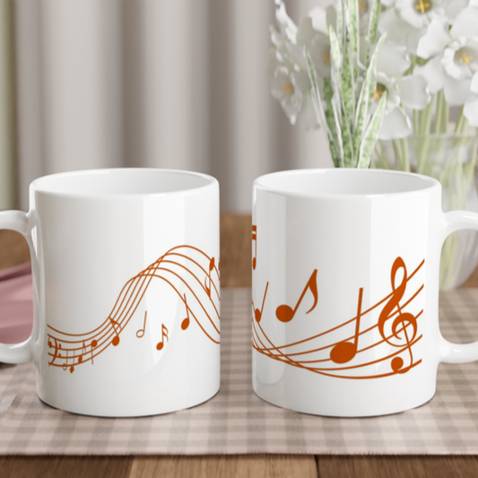 Music Notes - White 11oz Ceramic Mug White 11oz Mug