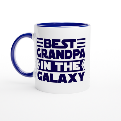 Best Grandpa In The Galaxy - White 11oz Ceramic Mug with Colour Inside Colour 11oz Mug Dad
