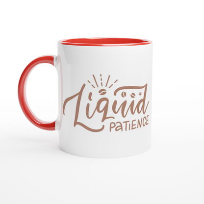 Liquid Patience - White 11oz Ceramic Mug with Colour Inside ceramic red Colour 11oz Mug Coffee