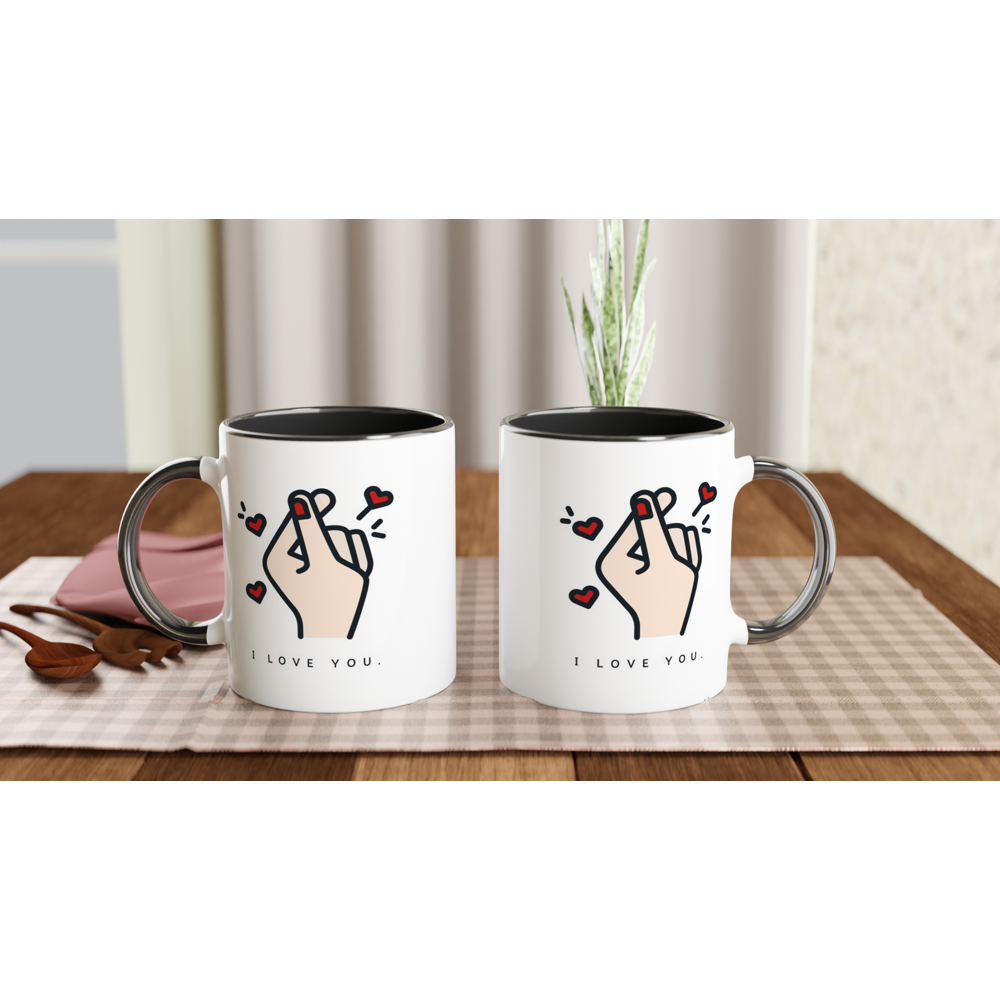 I Love You - White 11oz Ceramic Mug with Colour Inside Colour 11oz Mug Globally Fulfilled Love