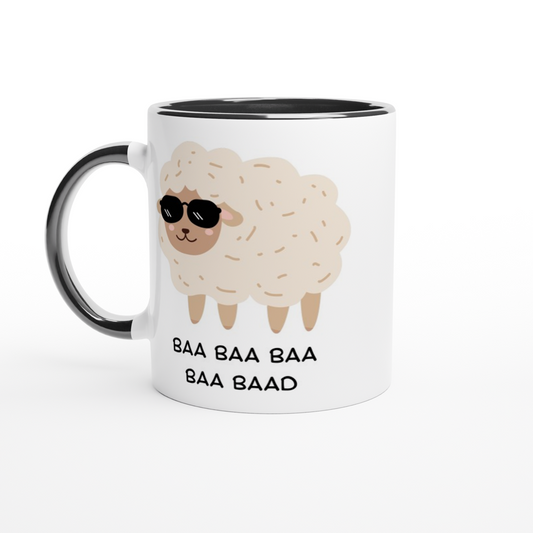 Baa Baa Baa Baa Baad - White 11oz Ceramic Mug with Colour Inside Colour 11oz Mug animal