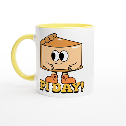 Pi Day - White 11oz Ceramic Mug with Colour Inside ceramic yellow Colour 11oz Mug Maths Science