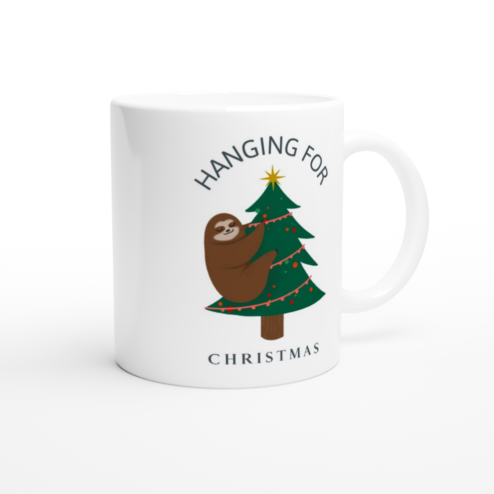 Hanging For Christmas - White 11oz Ceramic Mug Christmas White Mug Globally Fulfilled