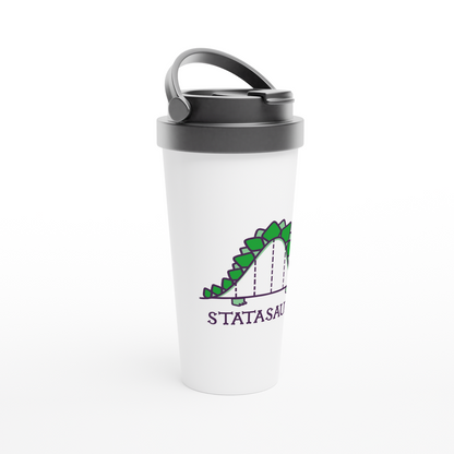 Statasaurus - White 15oz Stainless Steel Travel Mug Travel Mug animal Globally Fulfilled Maths Science