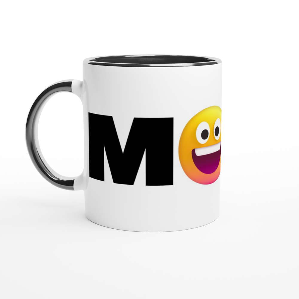 Mood Emoji - White 11oz Ceramic Mug with Colour Inside ceramic black Colour 11oz Mug Funny