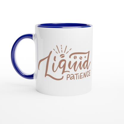 Liquid Patience - White 11oz Ceramic Mug with Colour Inside ceramic blue Colour 11oz Mug Coffee