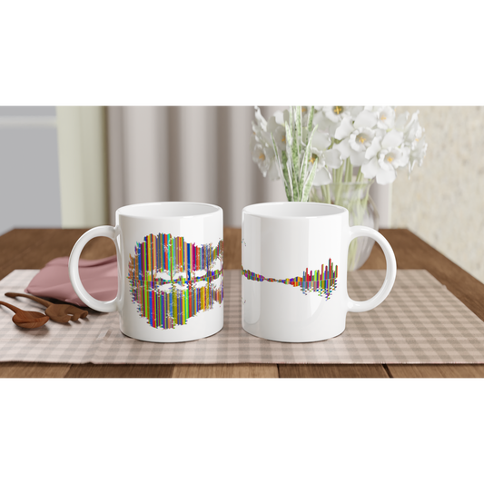 Guitar Reflection In Colour - White 11oz Ceramic Mug Print Material Globally Fulfilled