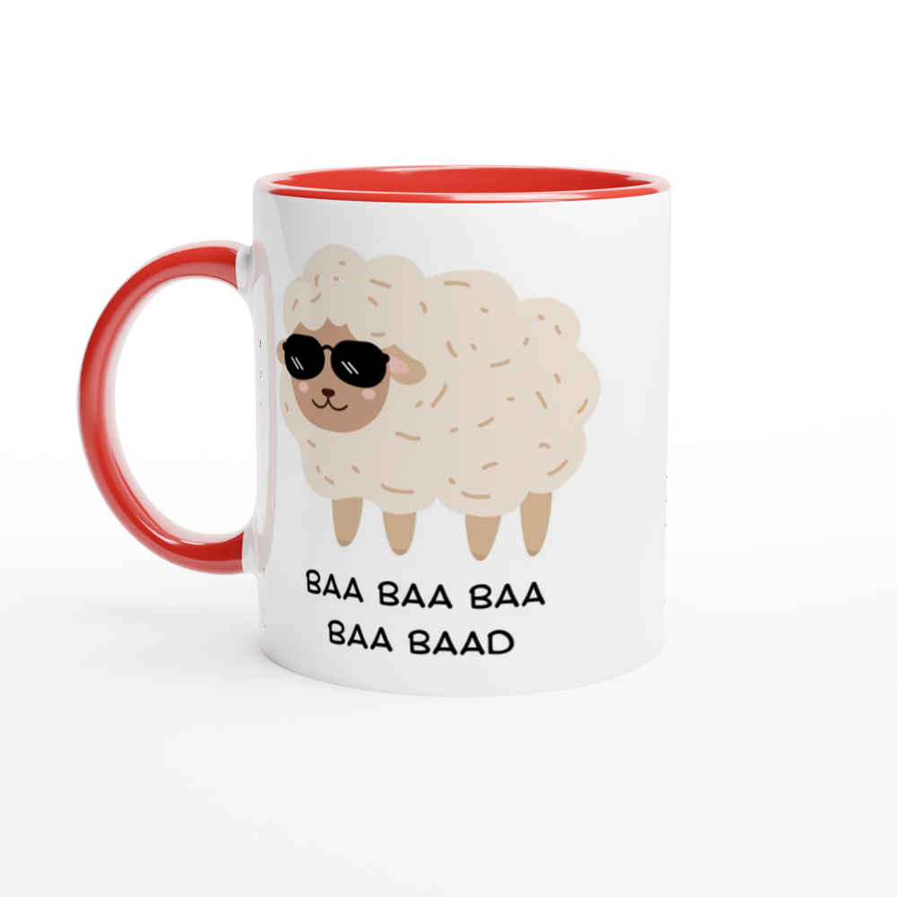 Baa Baa Baa Baa Baad - White 11oz Ceramic Mug with Color Inside ceramic red Colour 11oz Mug animal