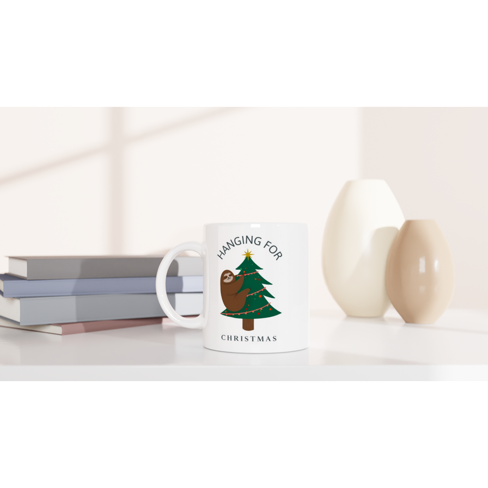 Hanging For Christmas - White 11oz Ceramic Mug Christmas White Mug Globally Fulfilled