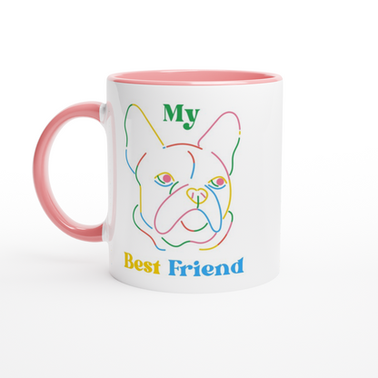 My Best Friend, Dog - White 11oz Ceramic Mug with Color Inside ceramic pink Colour 11oz Mug animal