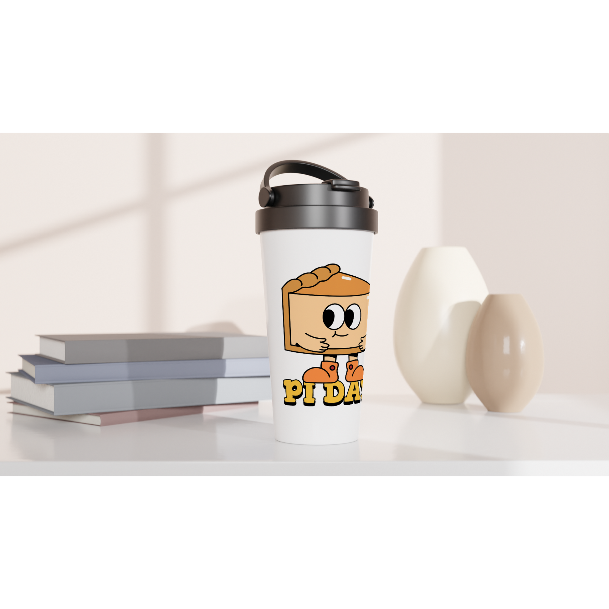 Pi Day - White 15oz Stainless Steel Travel Mug Travel Mug Globally Fulfilled Maths Science