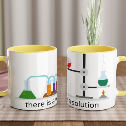 There Is Always A Solution - White 11oz Ceramic Mug with Colour Inside Colour 11oz Mug Science
