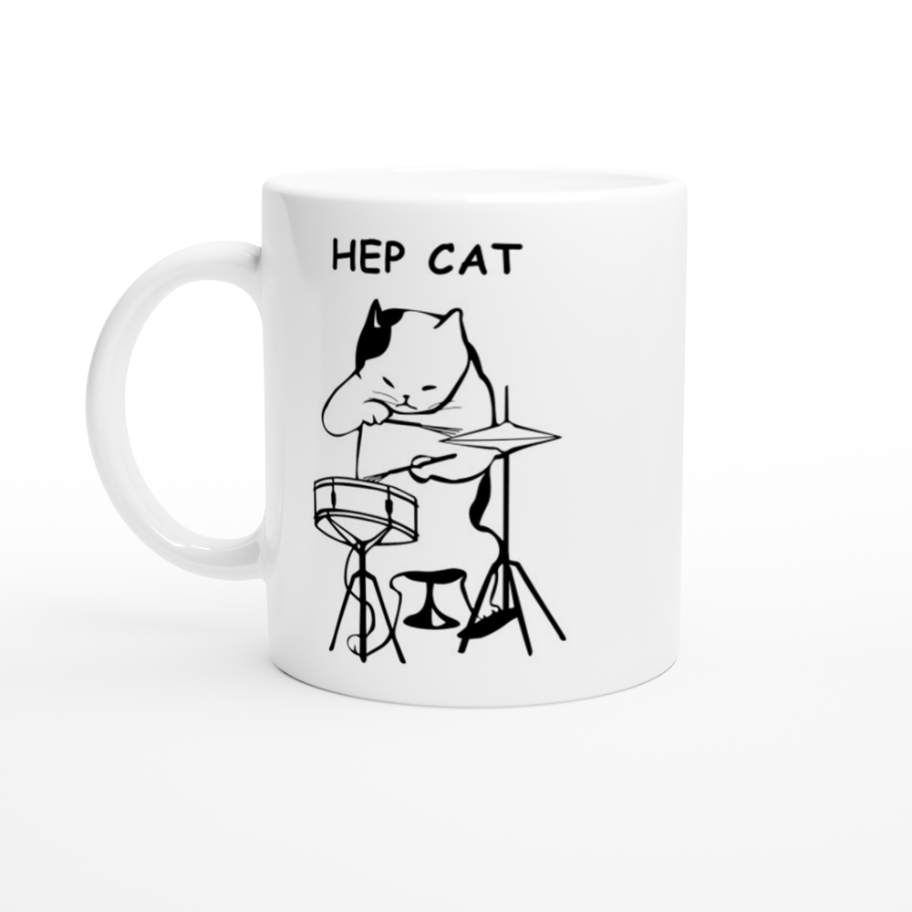 Hep Cat - White 11oz Ceramic Mug White 11oz Ceramic Mug White 11oz Mug