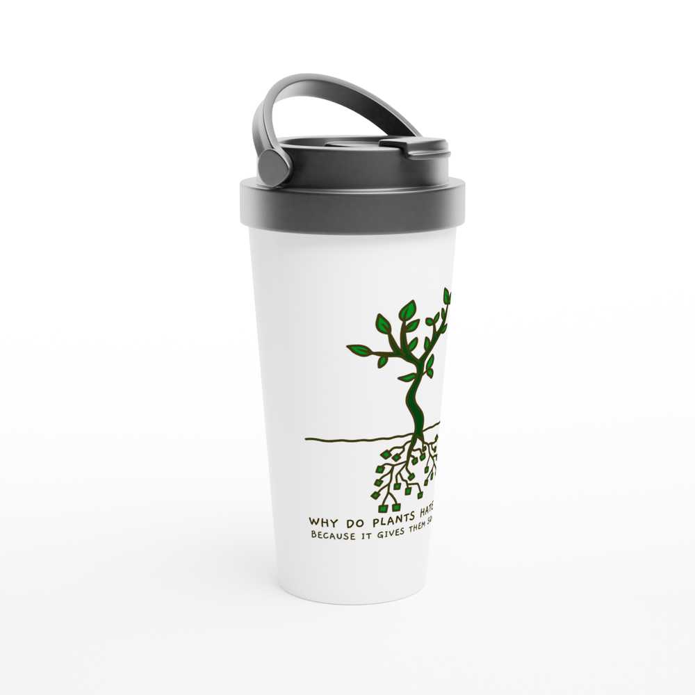 Square Roots - White 15oz Stainless Steel Travel Mug Travel Mug Globally Fulfilled Maths Plants Science