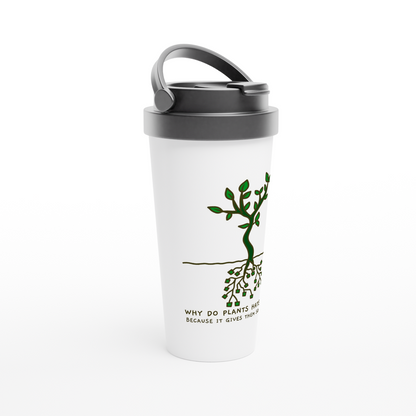 Square Roots - White 15oz Stainless Steel Travel Mug Travel Mug Globally Fulfilled Maths Plants Science