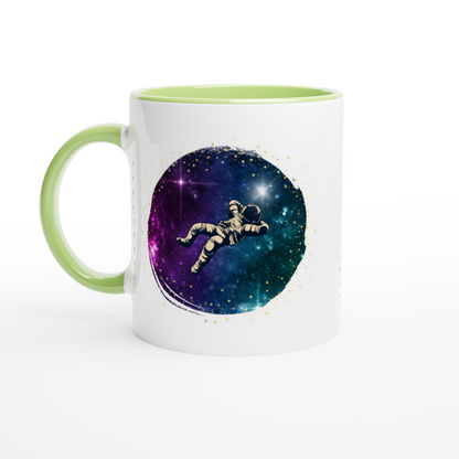 Spaceman - White 11oz Ceramic Mug with Colour Inside ceramic green Colour 11oz Mug Space