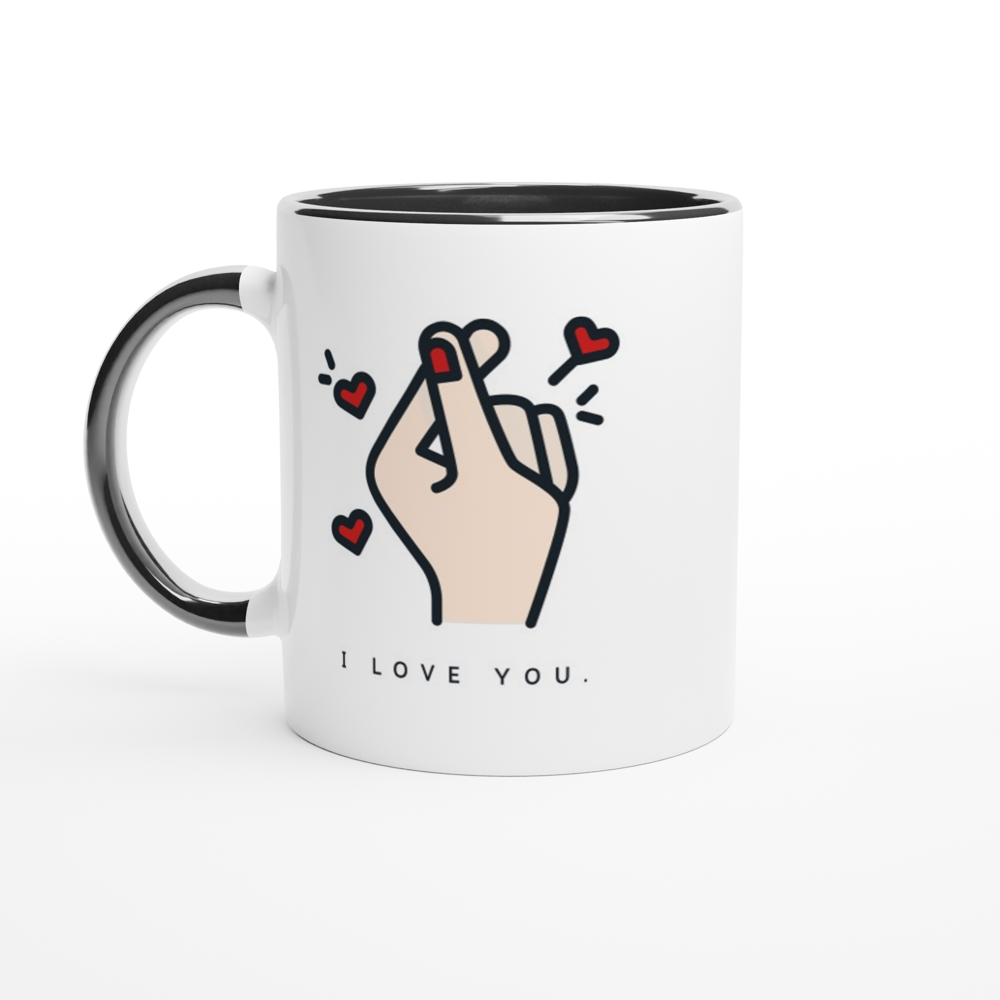 I Love You - White 11oz Ceramic Mug with Colour Inside Colour 11oz Mug Globally Fulfilled Love